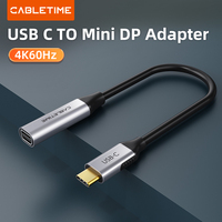 CABLETIME USB C to Mini Displayport Adapter 4K 60Hz for Laptop Macbook Huawei Mate 40 30 pro Samsung S20 Mini DP Converter C384