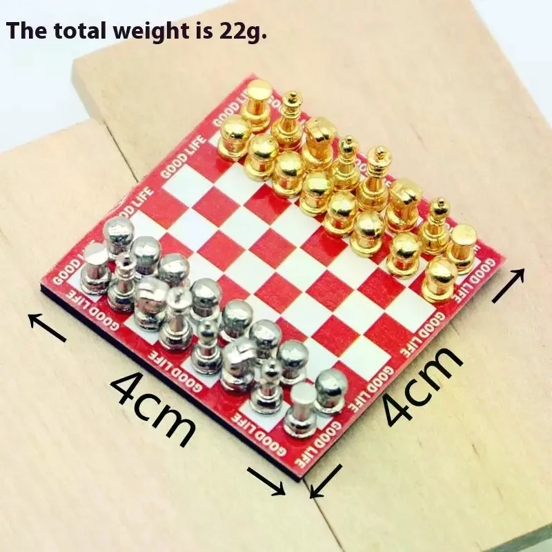1 ensemble de décoration de scène 1:12 pour maison de poupée, Simulation Miniature, Mini jeu d'échecs magnétique, modèle de Table rouge pour accessoires de poupée