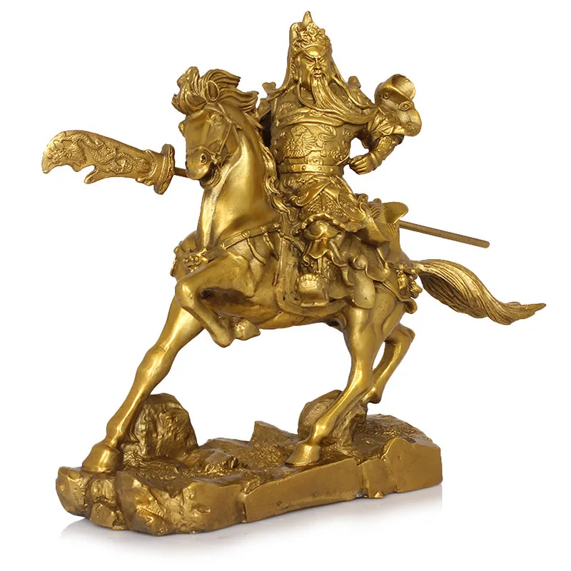 Brass Gong  martial god of wealth Buddha statue Guan Er Ye for the living room