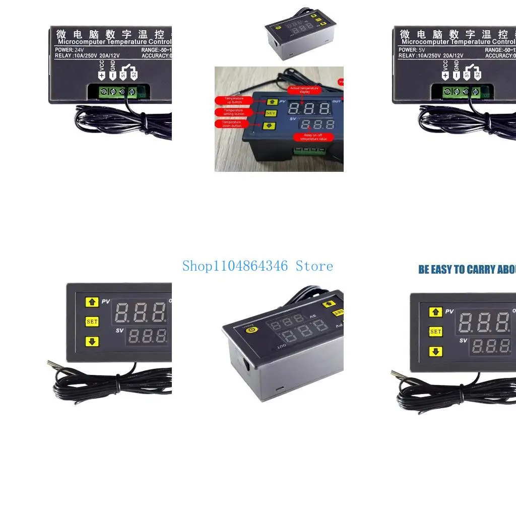 

5asd W3230 Mini Digital Temperature Controller 5V 5V 12V 24V 220V Thermostat Regulator Heating Cooling Control Thermoregulator