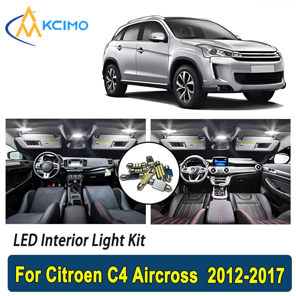

Kcimo LED For Citroen C4 Aircross 2012 2013 2014 2015 2016 2017 Premium Bright LED Interior Dome Map Trunk Light Kit Car Led