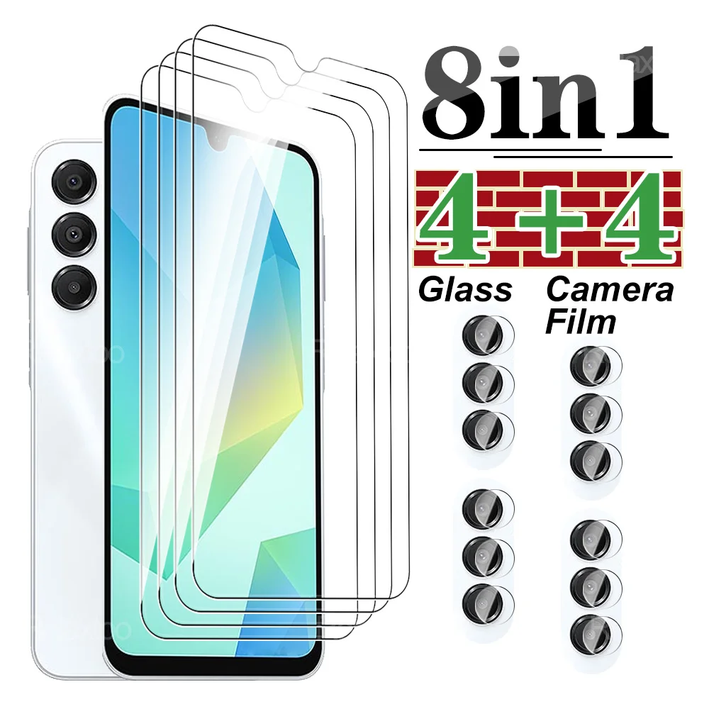 8in1 SamsungA16 Lens Protective Glass For Samsung Galaxy A55 A35 A25 A15 A05 A05s A54 A34 A14 A13 A33 A16 5G/4G Screen Protector