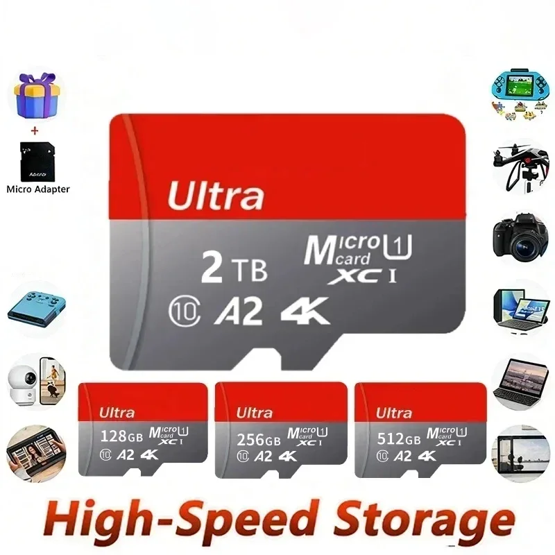Hot Sale Memory Card Class10 High Capacity U3 V30 Micro SD Card Multiple Sizes For Computer/Monitoring/Phone/Camera