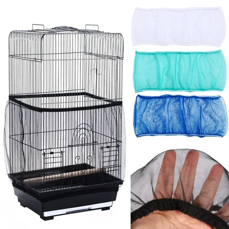 

Receptor Seed Guard Nylon Mesh Bird Parrot Cover Soft Easy Cleaning Nylon Airy Fabric Mesh Bird Cage Cover Seed Catcher Guard