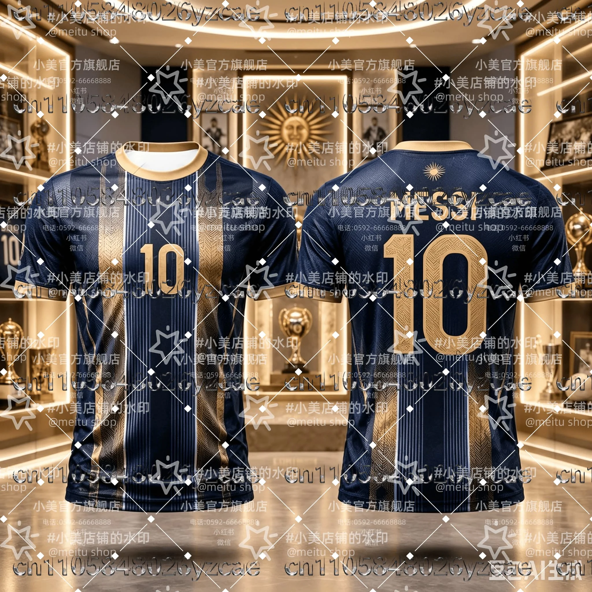 Messi Football Fans Commemorative Jersey Quick Dry Breathable Casual Sports Soccer Shirt Short Sleeve Tee for Kids Adults