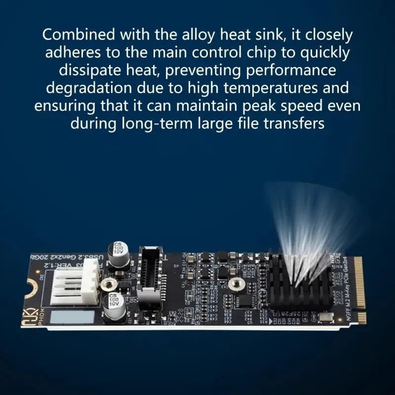 652F M.2 NVME Drive To Type C 20G & Type-E Converter 20Gbps Transfer Speed Reliables