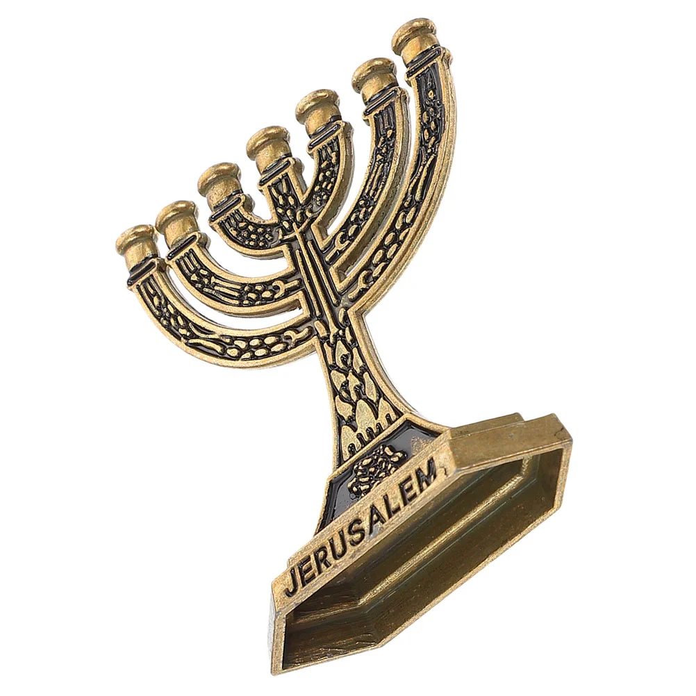 Desktop Holy Grail Ornament Vintage Decor Jewish Holder Alloy Menorah 7 Branch Decorative