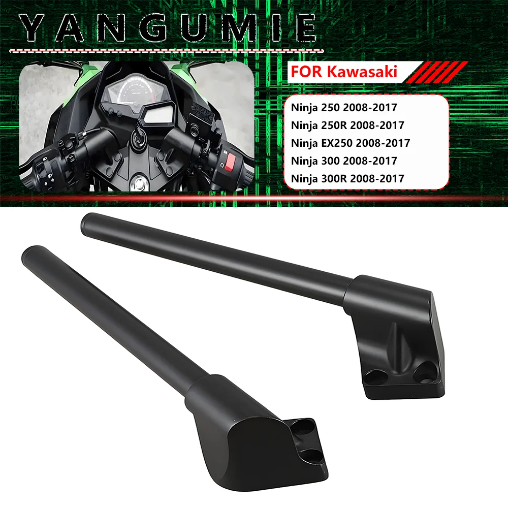 For Sport Motorcycle OEM-Style Matching Left & Right Handlebars Fit All Kawasaki Ninja 250R EX250 Ninja300 300R Models 08 to 17
