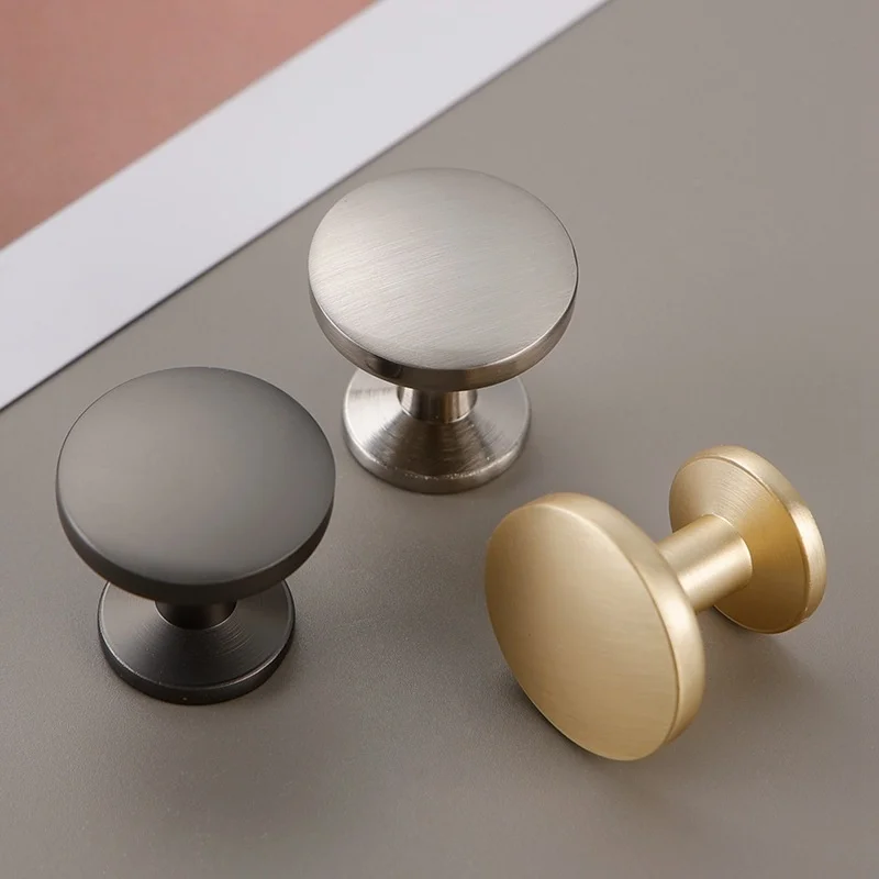 

4Pcs Modern Brushed Gold Cabinet Knobs Round Zinc Alloy Drawer Knobs for Kitchen Cupboard Wardrobe Furniture Hardware