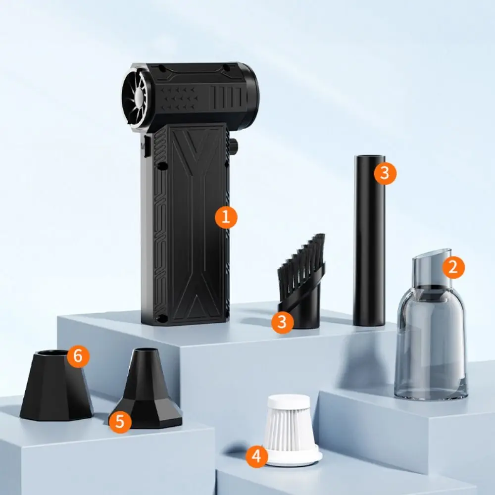 

Бесщеточный двигатель Turbo Violent Fan 52 м/с 200 Вт Мощный воздуходувка Type-C Зарядка Перезаряжаемый беспроводной ручной вентилятор Чистка автомобиля