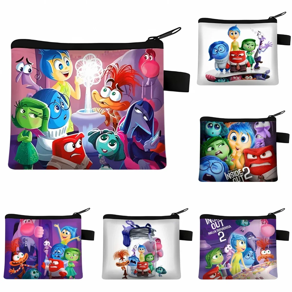 Disney Inside Out 2 Coin Purse Kids Cute Wallet Children Cartoon Printed Boy Anime Money Bag Girl Kawaii Casual Handbag Gifts