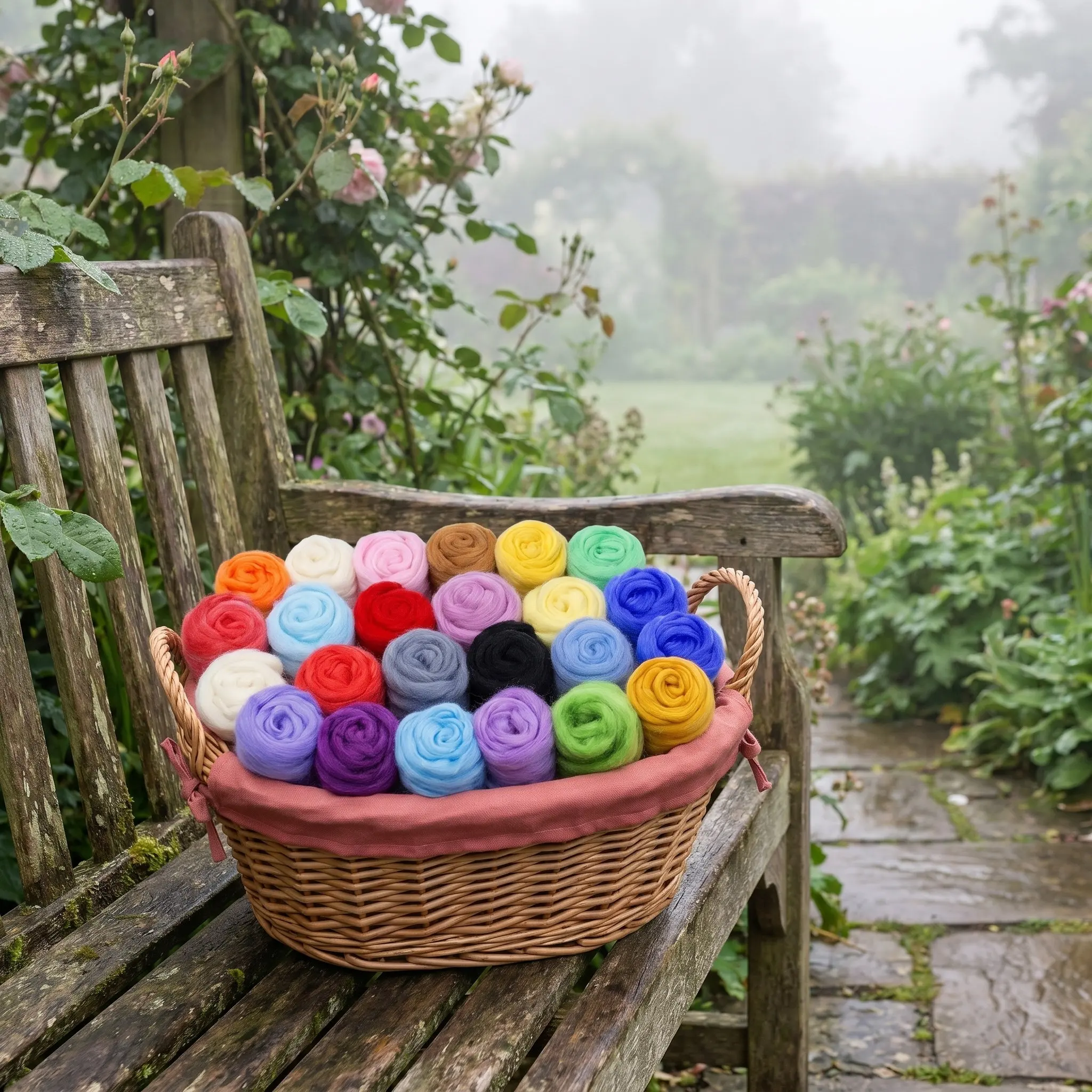 24Pcs Felting Wool Bundle Soft Supple Wool for Needle Felting Crafts Easy to Use Beginner Friendly Creative DIY Kit for
