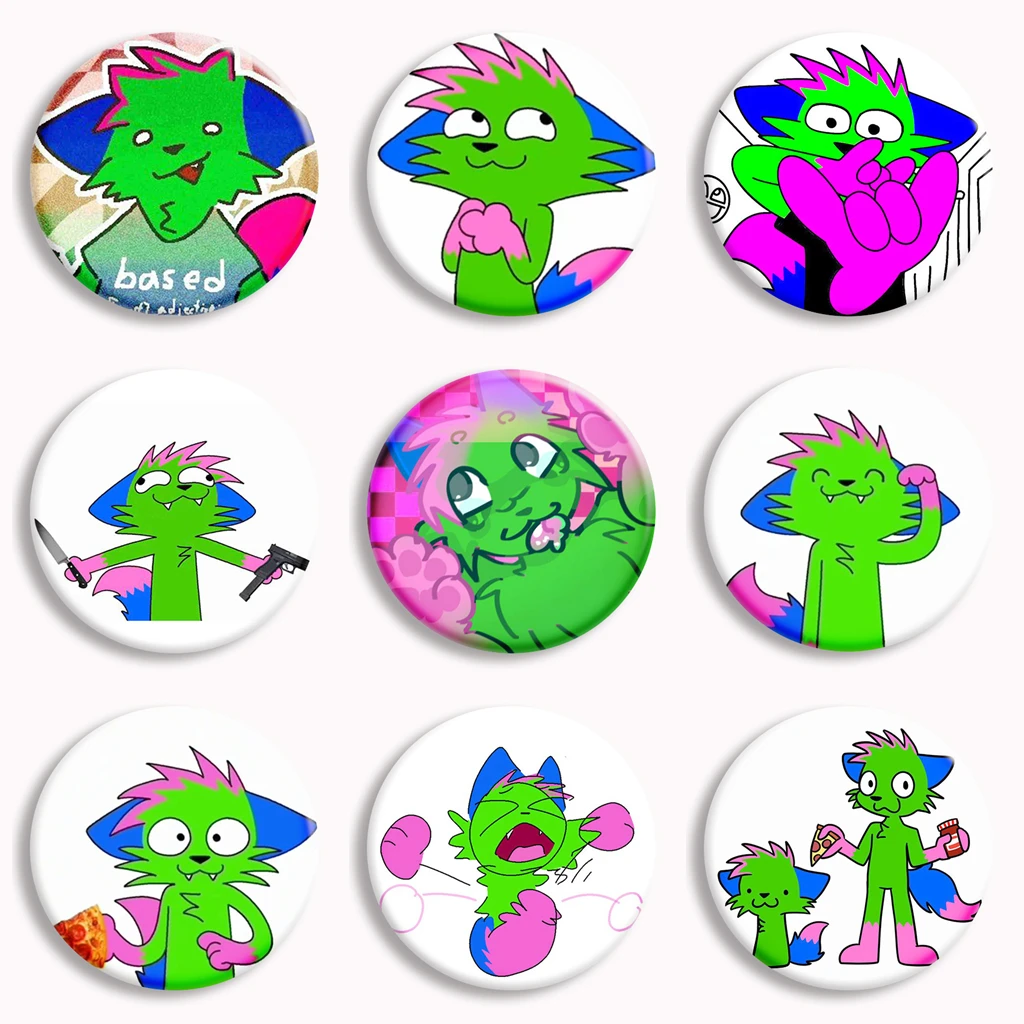 DON'T TOUCH MY PIZZA Anime Soft Button Pin Furry Cat Fanart Meme Brooch Cartoon Badge Bag Decor Accessories Fans Collect Gifts