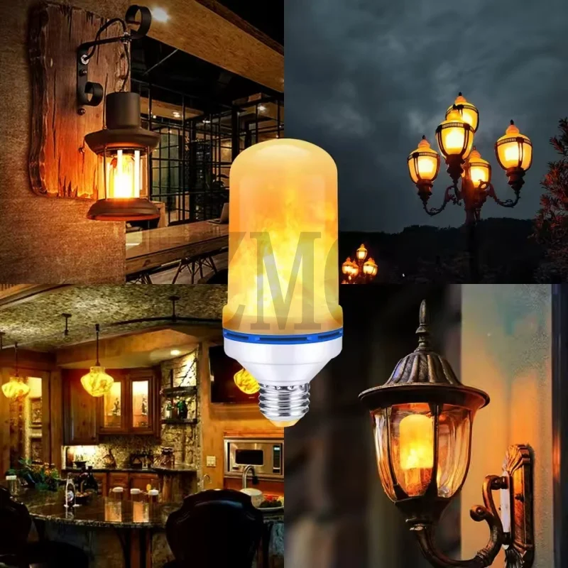 1/PACK simulation flame bulb LED light jumping flame, E27 screw socket, decorative bulb, suitable for holidays, Christmas