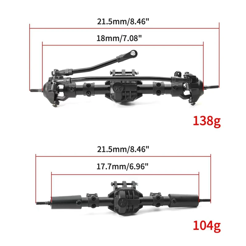 2 Stuks Voorste En Achterste Differentiële As Voor Axiale Scx10 Ii 90046 90047 1/10 Rc Crawler Auto Upgrade Onderdelen Accessoires