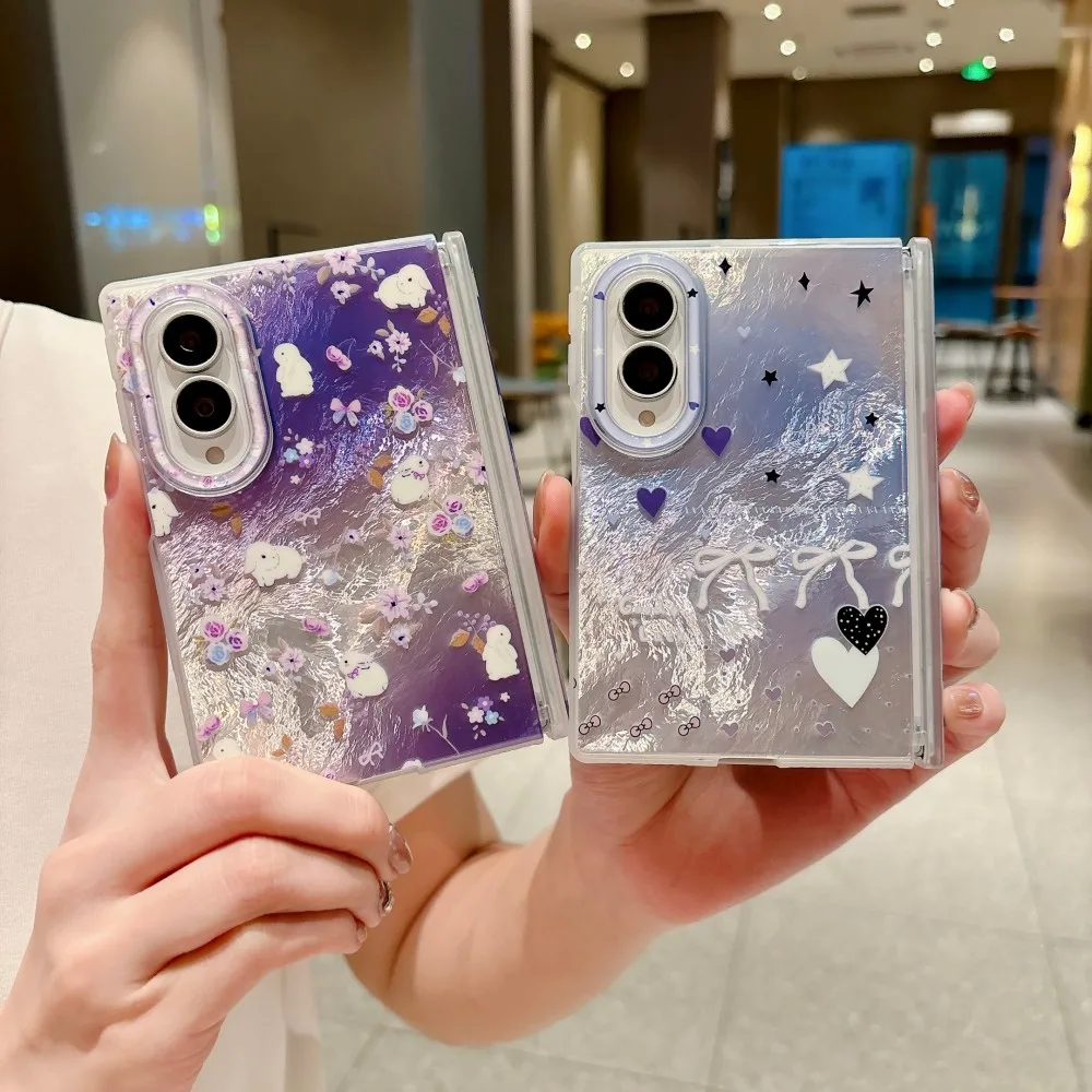 For Samsung Galaxy Z Fold 8 Wide Z Fold 8 Ultra Cartoon Glitter Star Phone Case Hinge Protective PC Shell Shockproof Back Cover