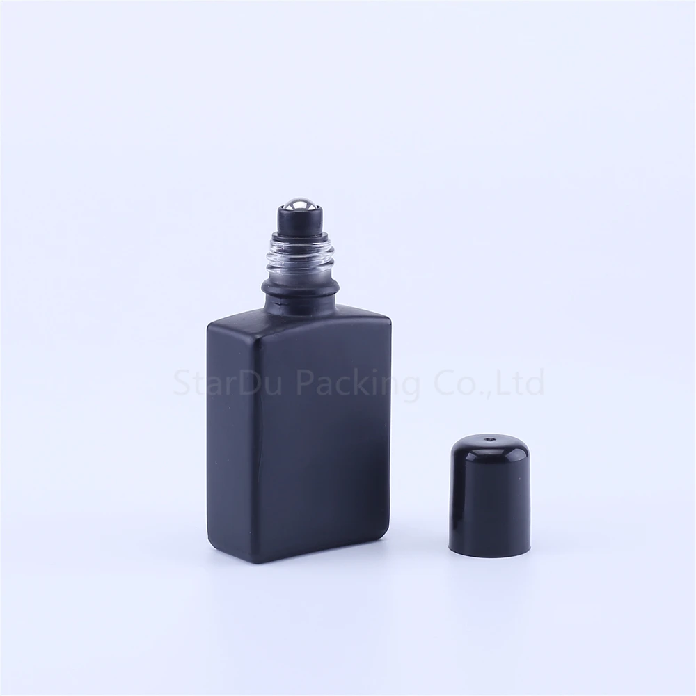 30ml Black Roll On Perfume bottle, 30cc Amber Essential Oil Rollon bottle, Small Glass Roller Container 100pcs