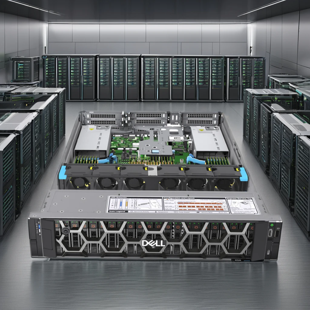 Servidor de rack Dell PowerEdge R7525 2U com processador AMD EPYC 7642 64GB de memória DDR4 Interface de disco SATA 16GB DDR4 RAM