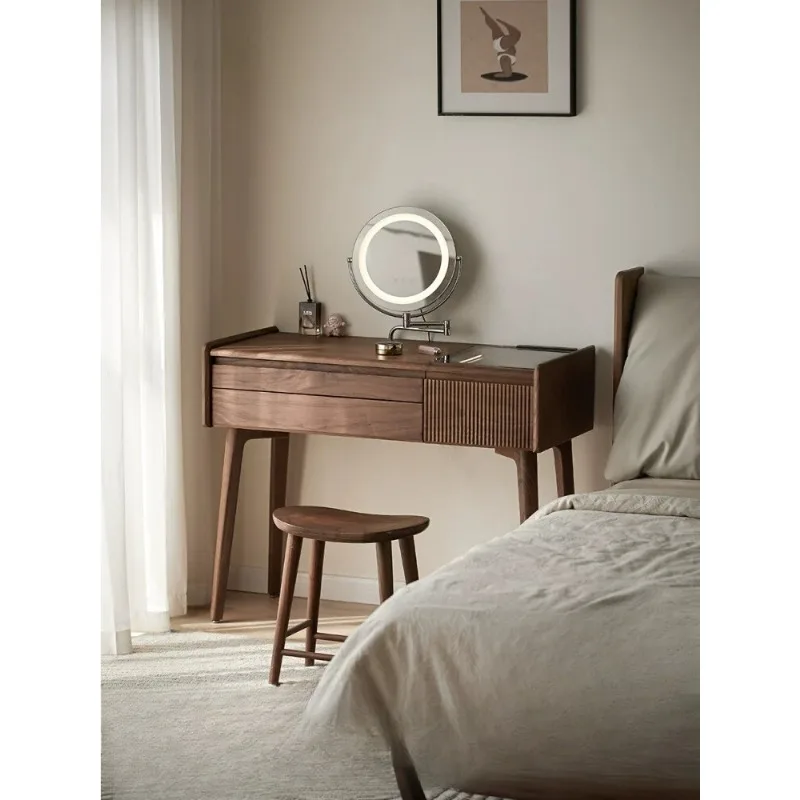 Black walnut dresser antique desk integrated small apartment bedroom solid wood makeup table