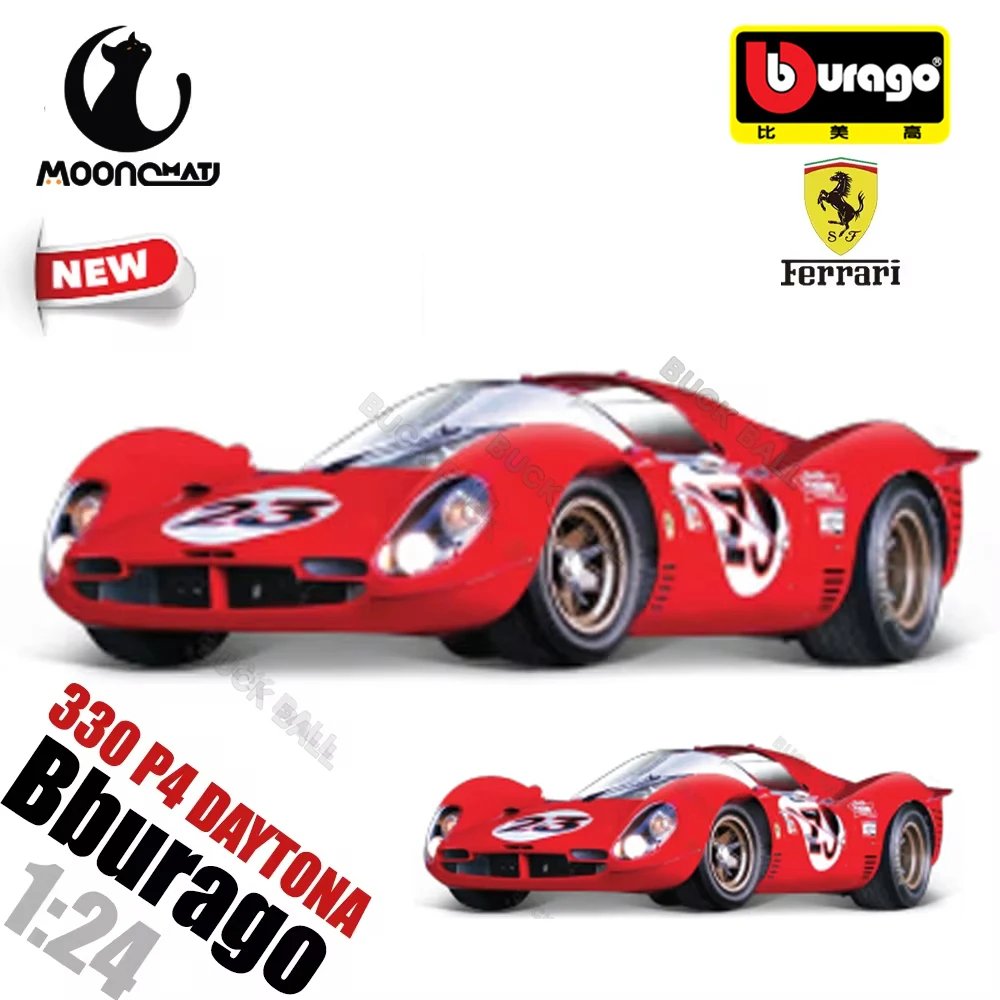 

Bburago 1:24 Ferrari 330 P4 DAYTONA 1967 Ferrari 24h Le Mans Классический суперкар Литой спортивный автомобиль из сплава в стиле ретро Модель игрушки