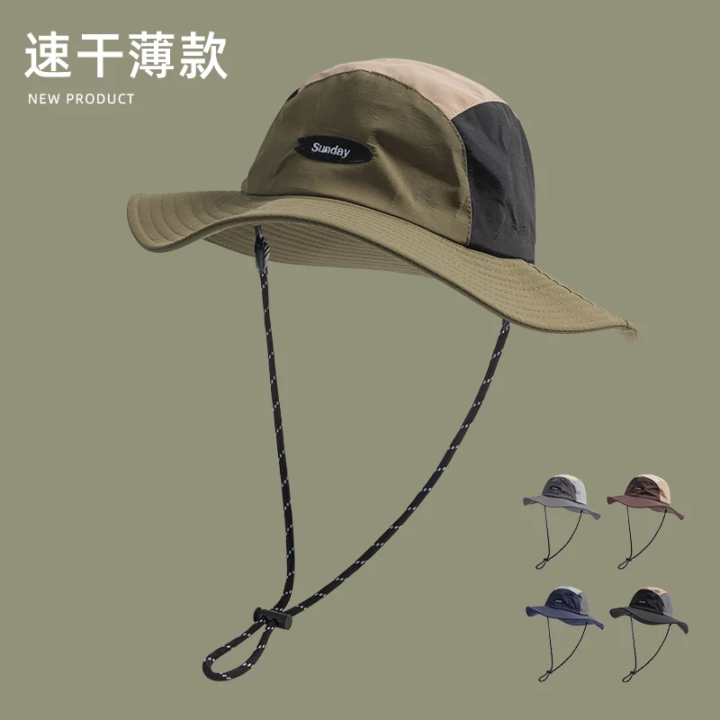 Quick-Drying Five-Piece Color Matching Bucket Hat Baby Boy and Girl Summer Thin Sunshade Outdoor Camping Alpine Cap