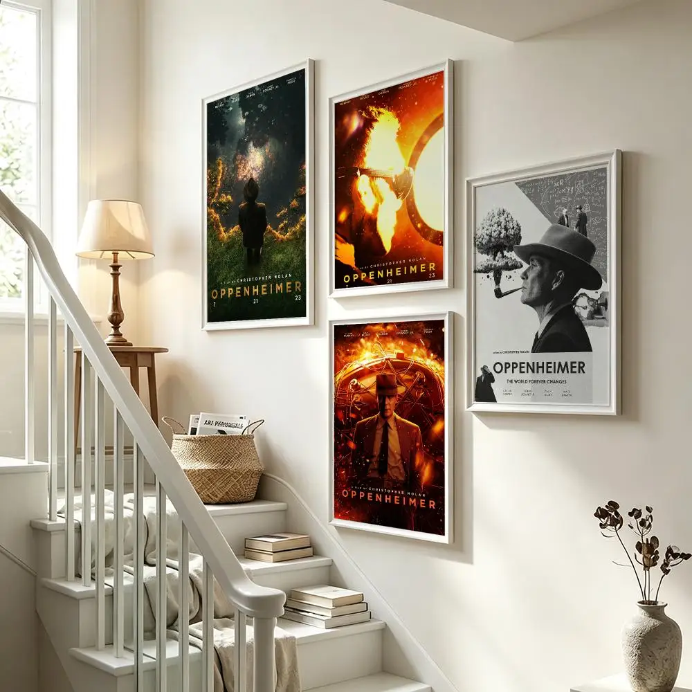 movie Oppenheimer Poster Poster HD Waterproof Self-adhesive Art Print Wall Decor for Bedroom Living Room Gift