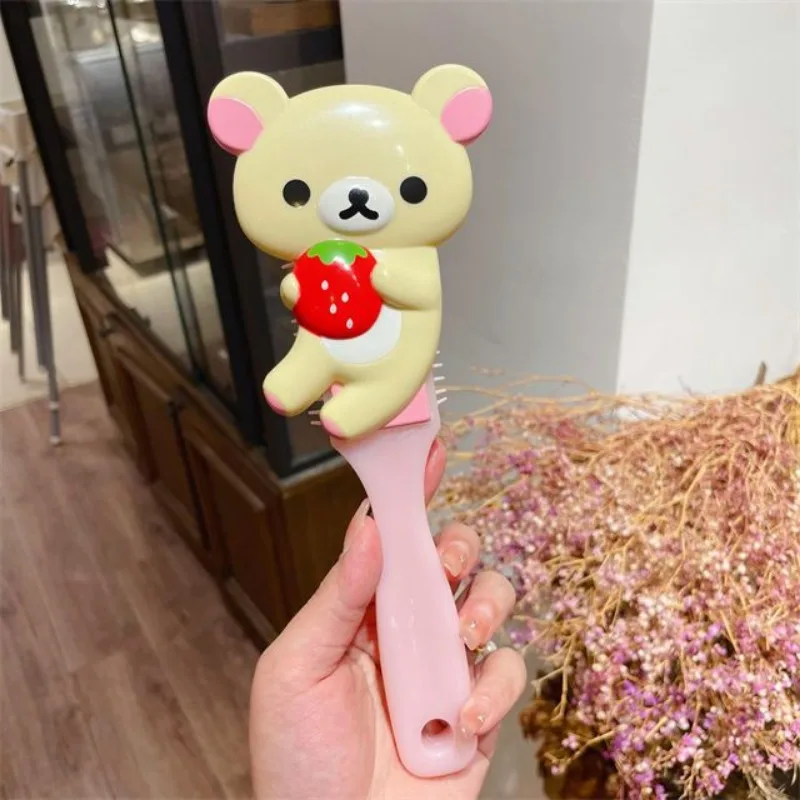 R-Rilakkuma 에어 쿠션 빗, 엉킨 헤어 빗, 헤어 브러시 마사지, 정전기 방지, 젖은 곱슬 헤어 브러시, 이발사 스타일링 도구