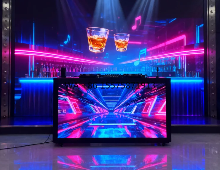 

Полноцветный P2.6.04 светодиодный складной DJ-будка ТВ ночной бар электронный музыкальный фестиваль светодиодный DJ настольный экран