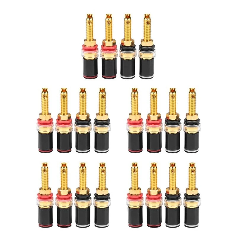 M07K-20Pcs Hifi Speaker Terminal Binding Post Pure Copper Amplifier Connector For Female Banana Jack Plug