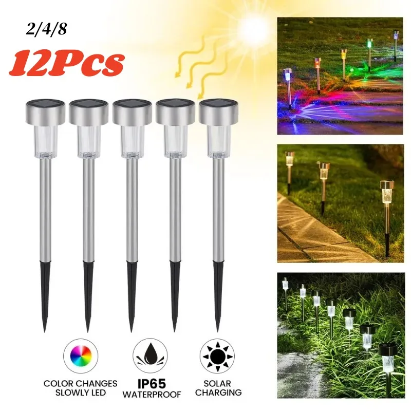 Outdoor Solar Path Lights LED Solar Garden Lights Waterproof Solar Patio Lawn Yard And Landscape Lights Garden Lamp Decoration