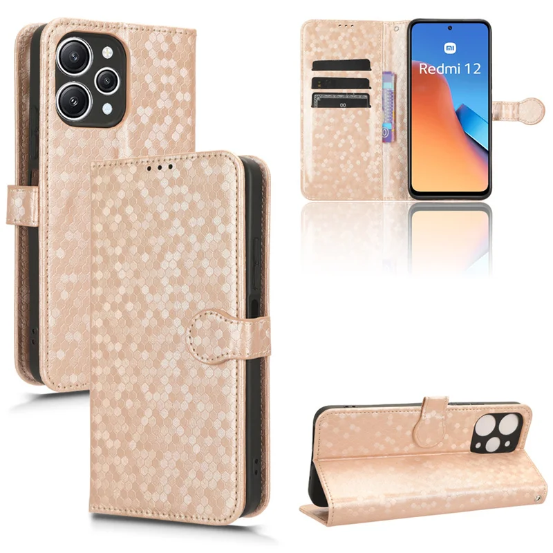 For Redmi 12 Redmi12 Luxury Smooth Wallet Magnetic Book Case Phone mobile phone flip cover protectiv