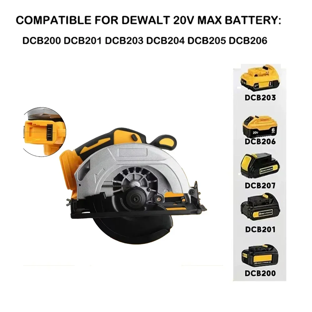 7 인치 브러시리스 전기 원형 톱 무선 고전력 보드 절단기 목공 전동 공구 Fit Dewalt 18V 배터리