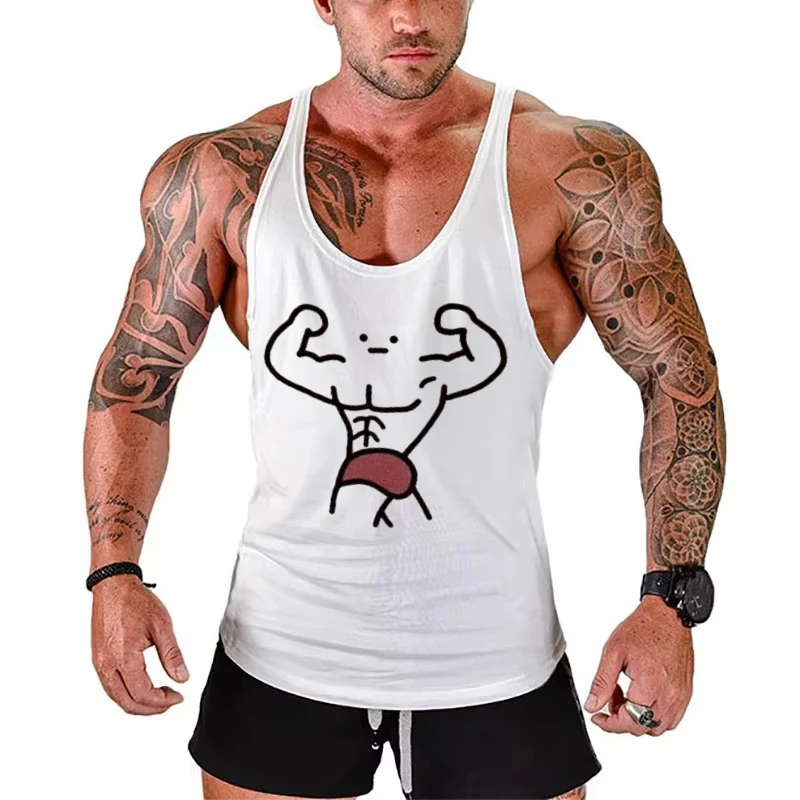 Bodybuilding Tank Top Sleeveless Sweatshirt, Gym Training Vest, Men's Sleeveless Soft Touch Shirt Bodybuilding Fitness Clothing