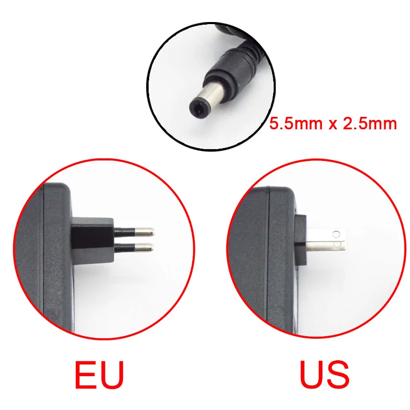 Adaptador de fuente de alimentación AC DC 5V 12V 24V 1A 2A 3A 5A 6A 8A 10A 110V 220V cargador de fuente de alimentación Universal para cámara CCTV luz LED