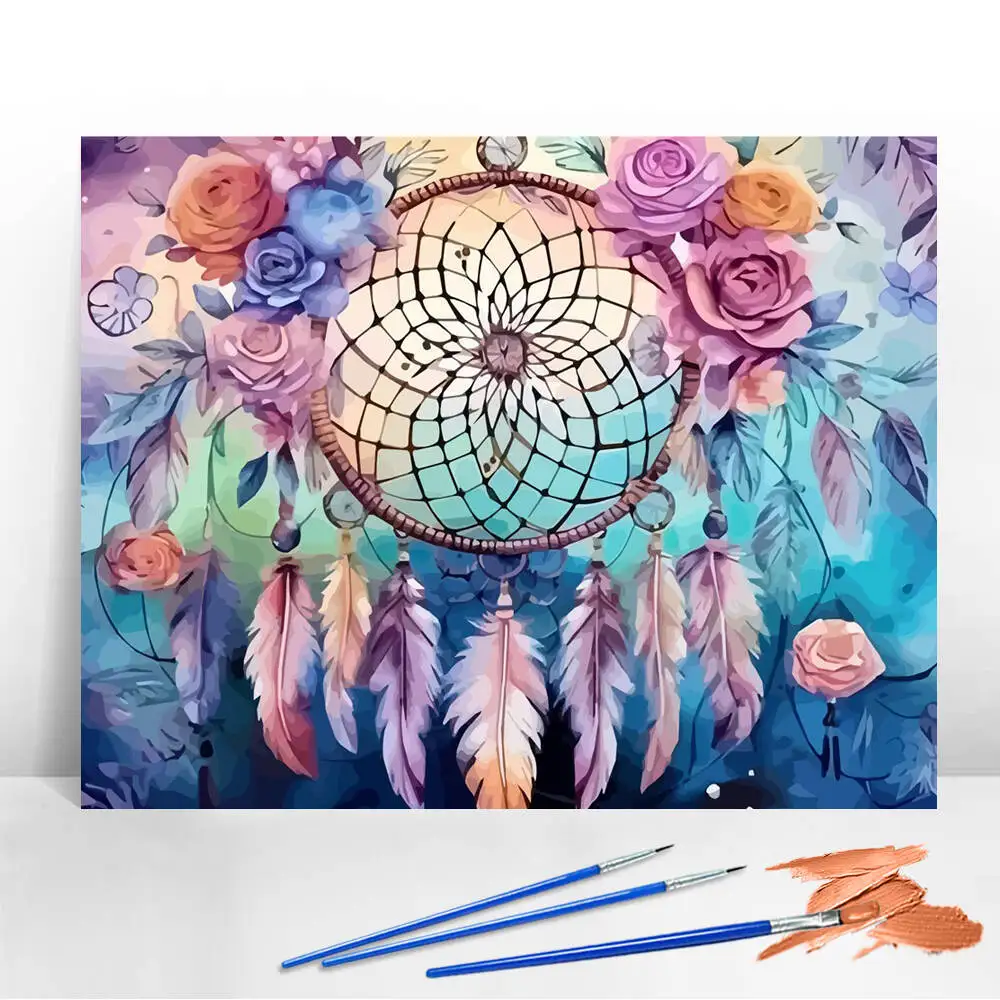 Ölgemälde nach Zahlen, Berglandschaft, DIY, digitale Malerei, Haus, Baum, Landschaft, Bild, Kunsthandwerk auf Leinwand, handgemaltes Geschenk