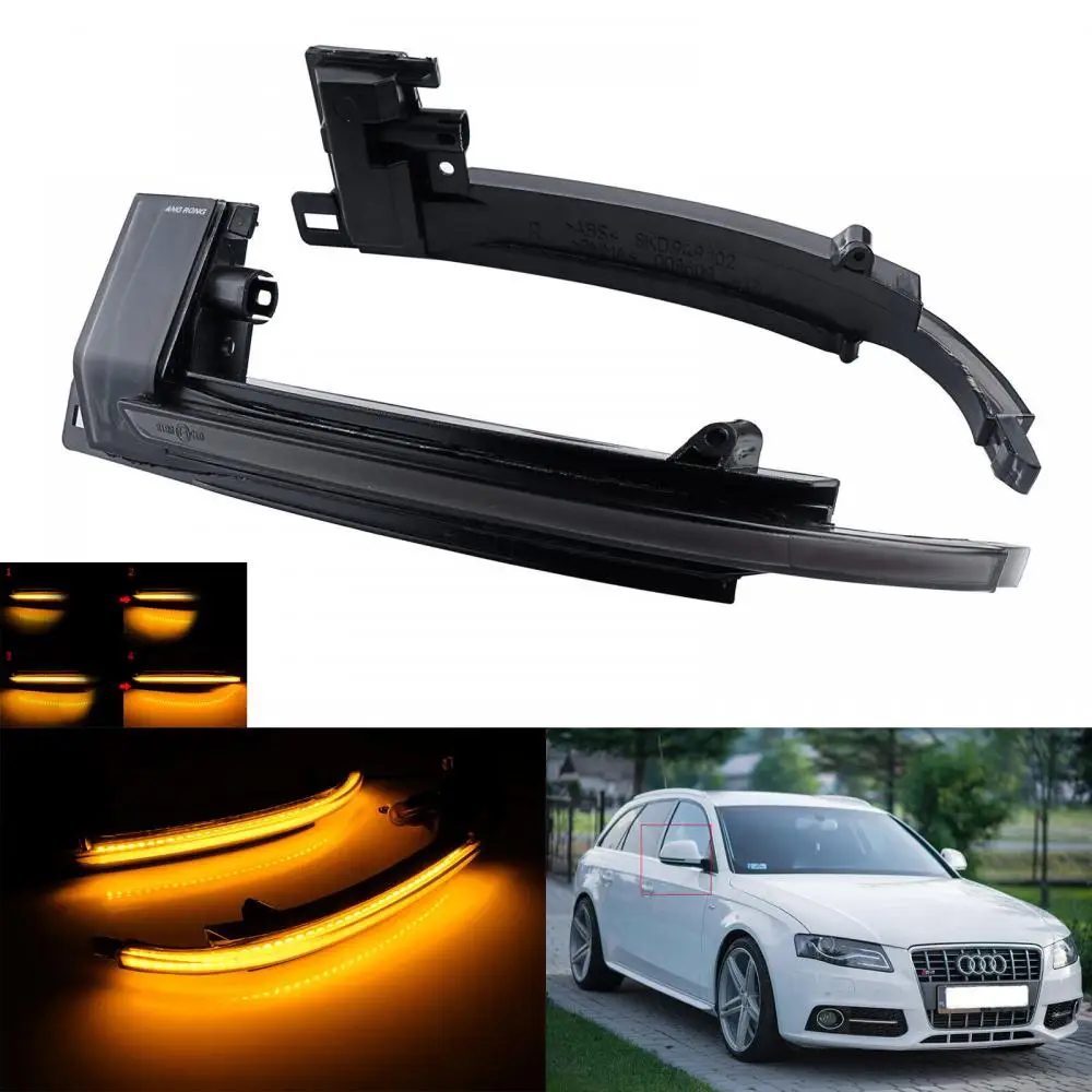 For Audi A3 8P A4 S4 A5 A6 A8 Q3 Dynamic Wing Mirror LED Indicator Signal Light