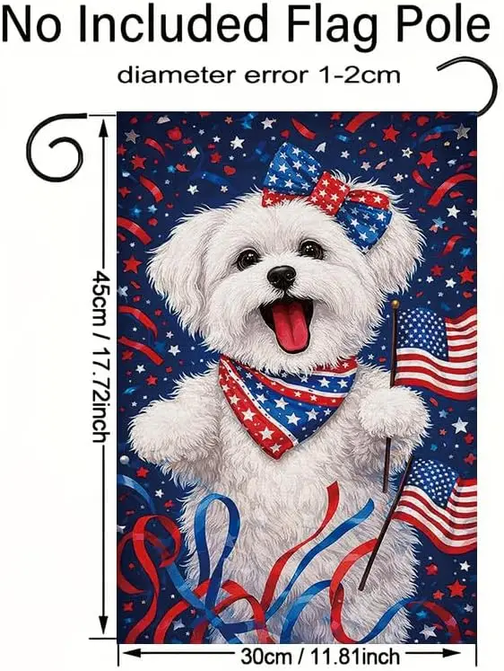 Dog Garden Flag, Patriotic Outdoor Patch Flag, Decorative Double-Sided Polyester, Weather-Resistant and Fading-Resistant Ame yyi