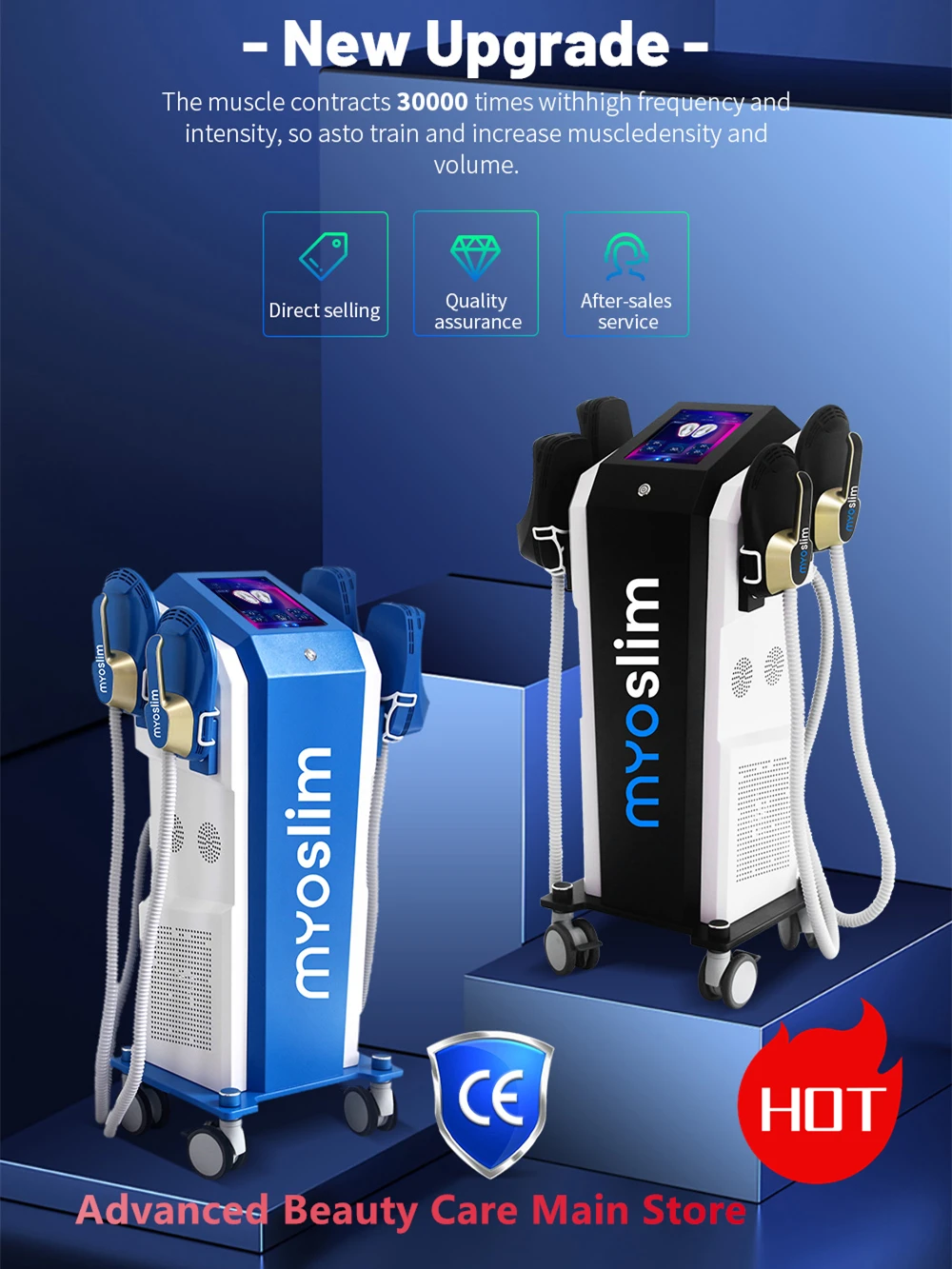 

New Upgrade EMS Ultra Therapy 15 Tesla 6500W Hiemt Lose Weight Body Slim Muscle Stimulation Professional Body Sculpt Machine