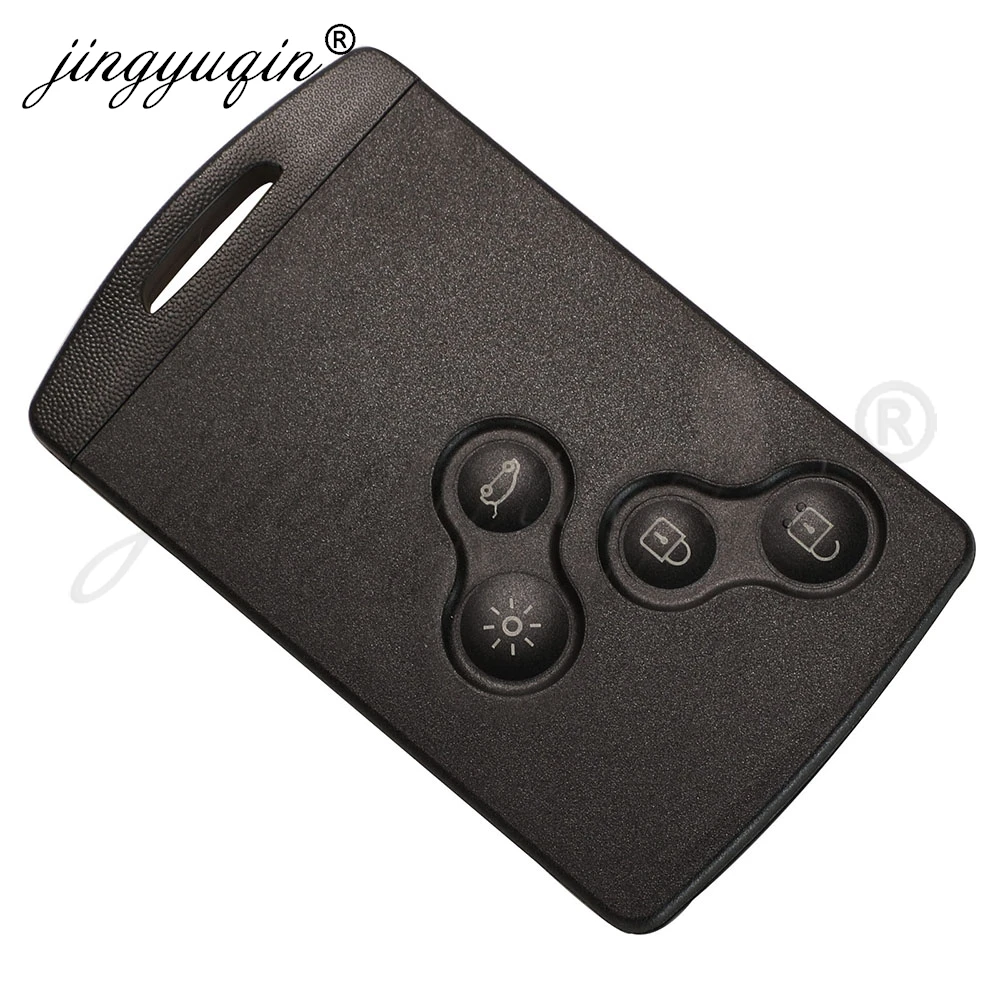 jinyuqin 5/10pcs Car Key Shell 4 Buttons For Renault Laguna Koleos Megane Captur Fob Remote Smart Card Keyless Housing Case