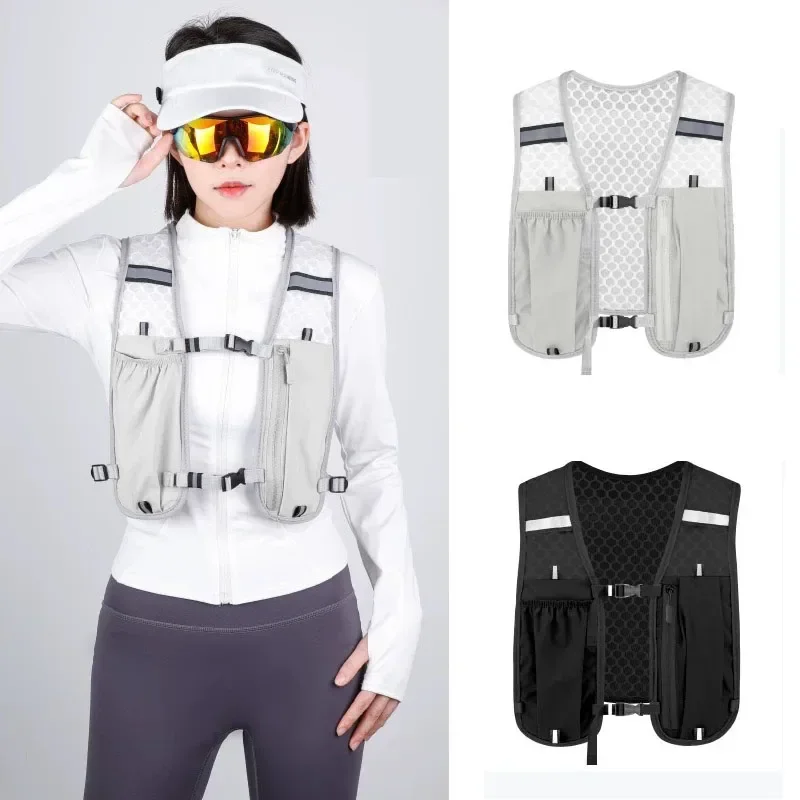 

Outdoor Hiking Vest Bag for Cycling Running Storage Vest Bag Lightweight Sports Water Bottle Bag with Mobile Phone Storage Bag