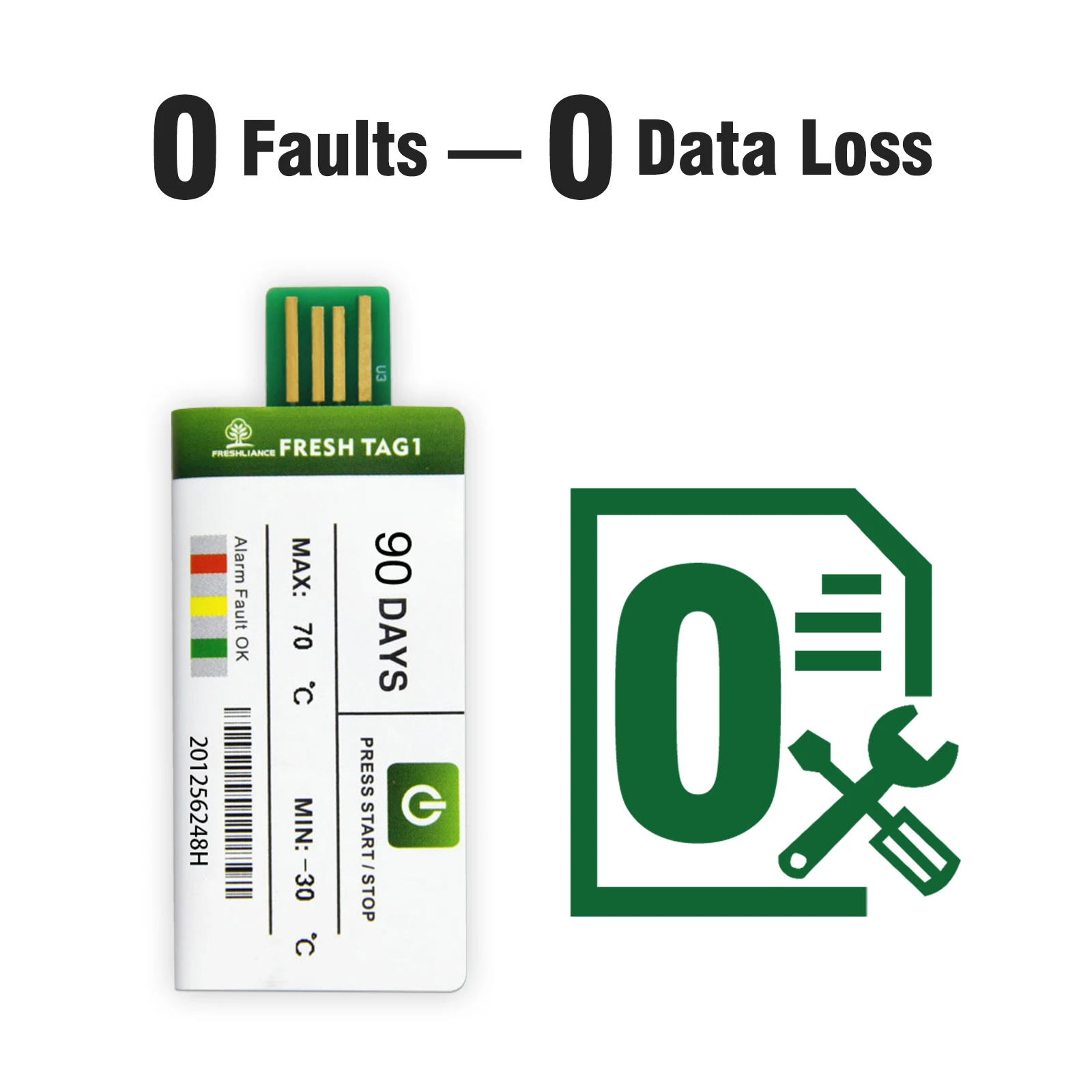 Registratore dati di merci congelate con logistica della catena del freddo da 5 pezzi Registratore dati di temperatura in Pdf monouso