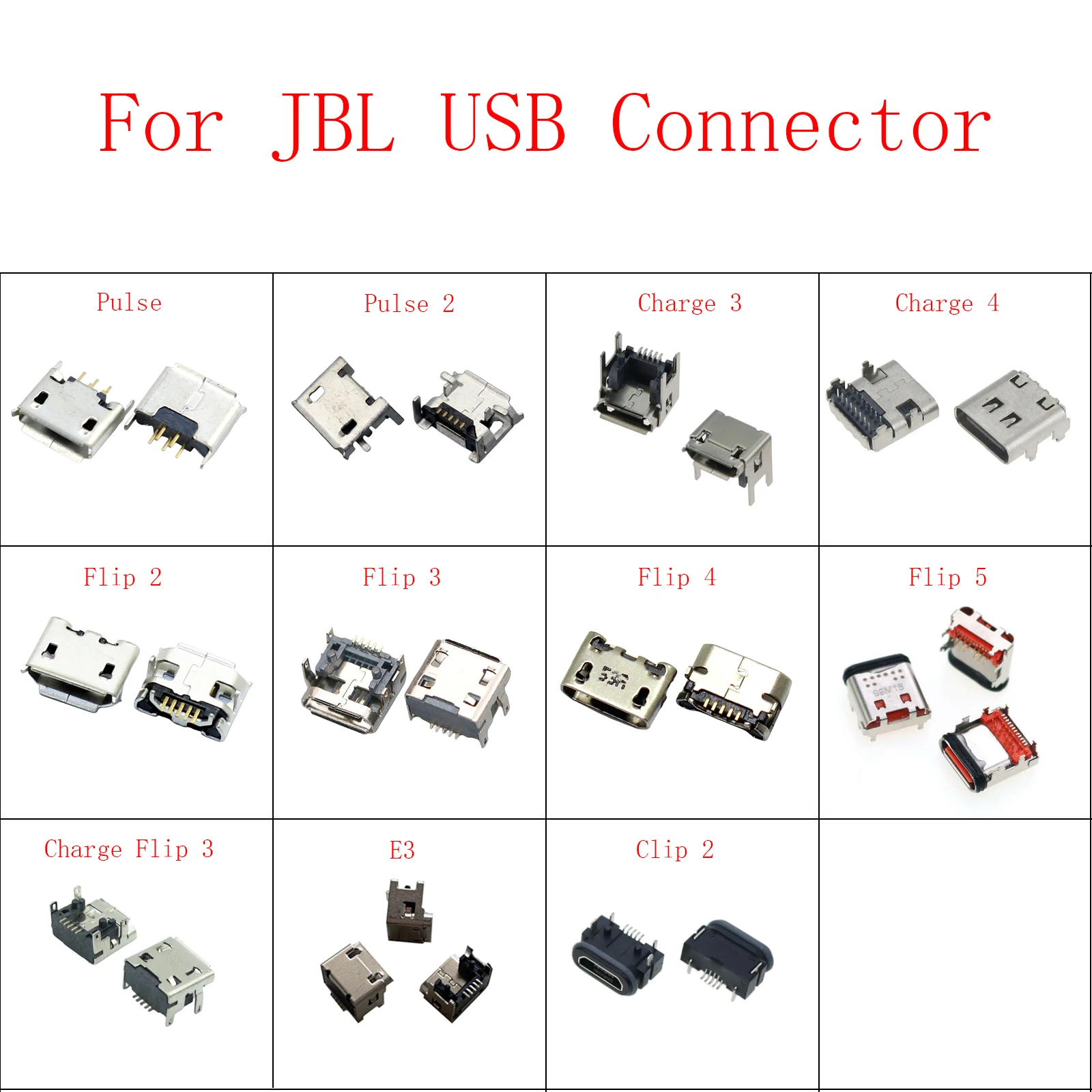 

20pcs Micro USB Charging Port for JBL Flip 5 4 3 2 Clip 2 Pulse Charge 3 4 Bluetooth Speaker USB Charger Dock Connector Socket