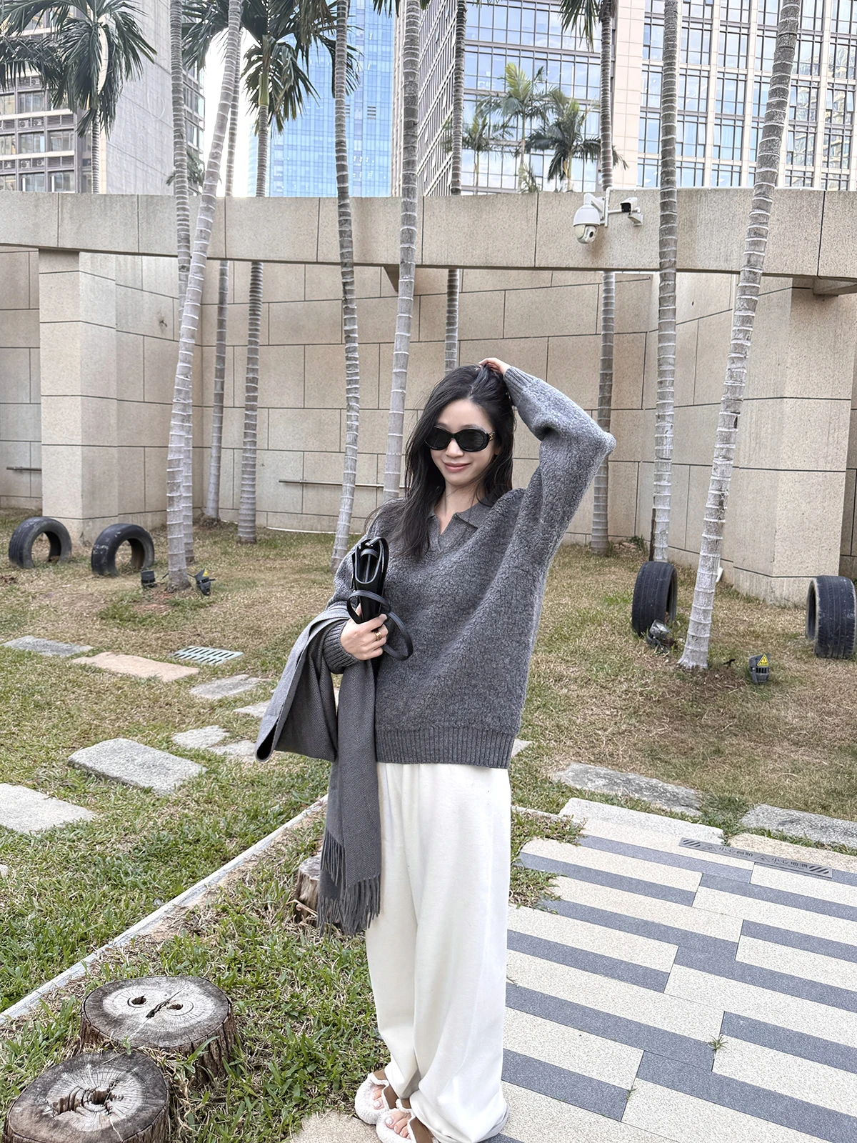 

MOMENTHOME Повседневный утепленный свободный вязаный шерстяной свитер для женщин, весенний сезон, однотонный, с длинными рукавами, стандартный крой