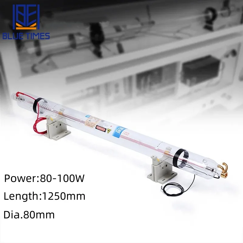 Original YongLi R3 CO2 Laser Tube 80-100W High Stability Sealed Glass Laser Pipe 1250mm Replacement Parts For CNC Laser Machine