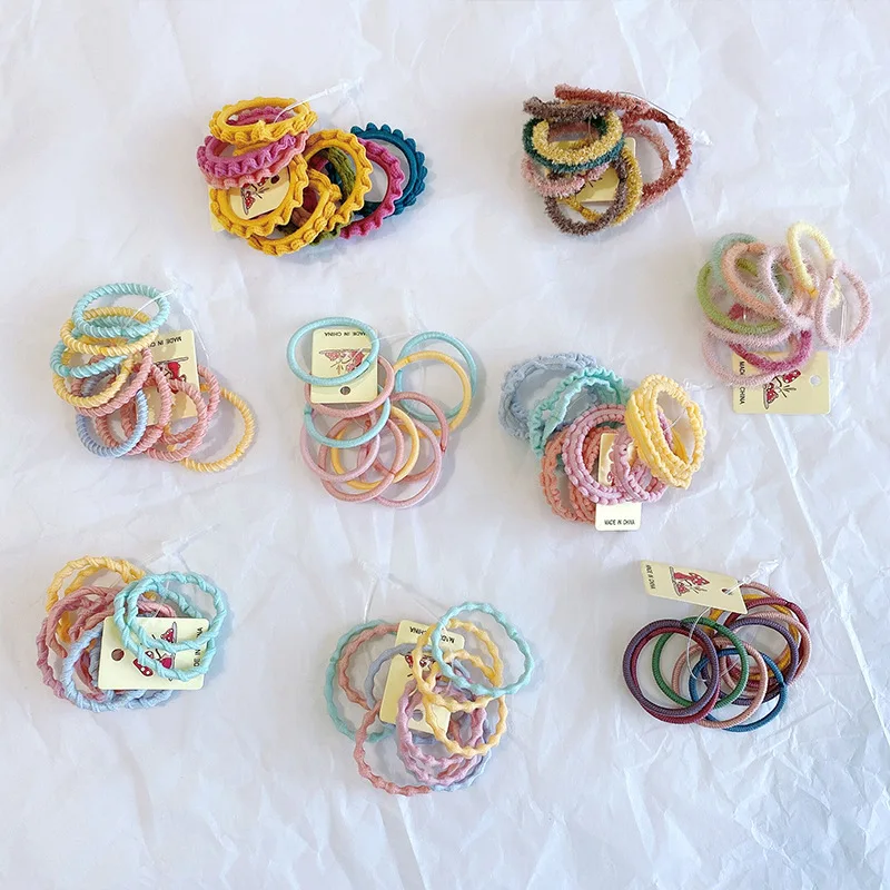 New 100pcs/lot Hair Bands Girl Candy Color Elastic Rubber Band Hair Band Child Baby Headband Scrunchie Hair Accessories for Hair