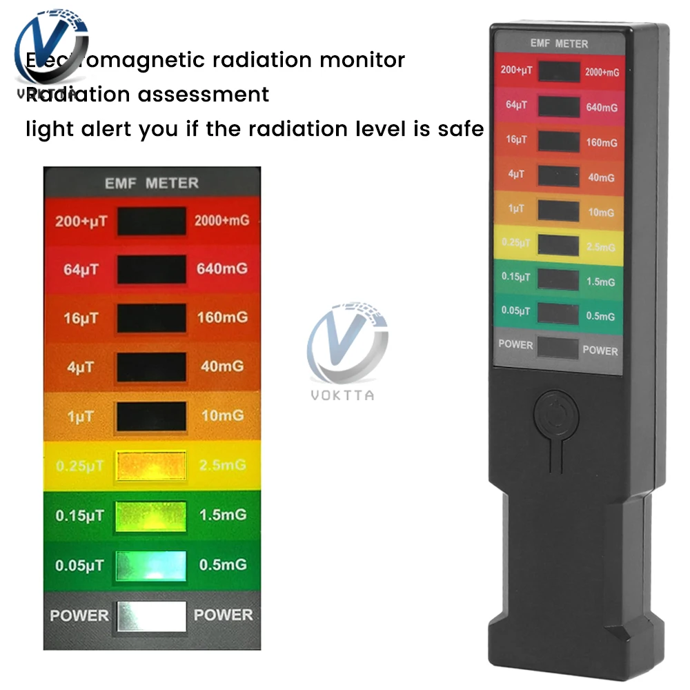 Portable Electromagnetic Field Detector EMF Gauss Meter High Precision Geiger Counter Nuclear Radiation Tester 8 LED Gauss Meter