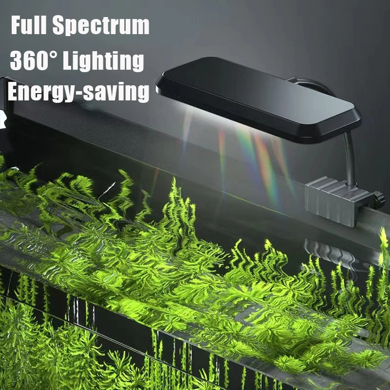 220V Aquarium LED Light Full Spectrum Water Grass High Brightness Fish Tank Aquatic Plant Clip-on Lamp Energy-saving Lighting