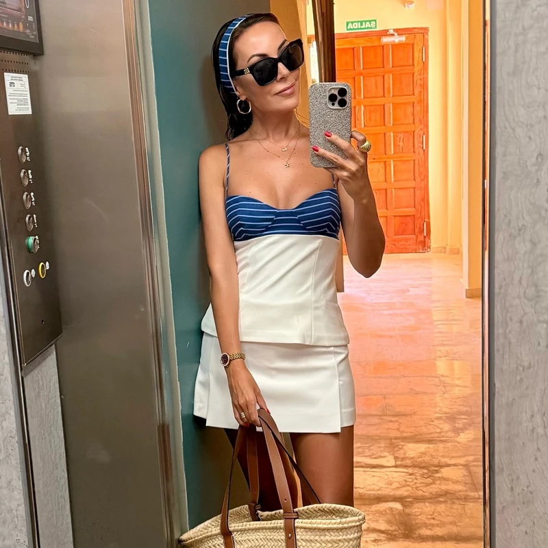 MUJER طباعة المحاصيل الأعلى امرأة مثير عارية الذراعين تانك القمم للنساء الصيف بلوزات بلا اكمام المرأة الشارع الشهير بروتيل الشاطئ المرأة القمم