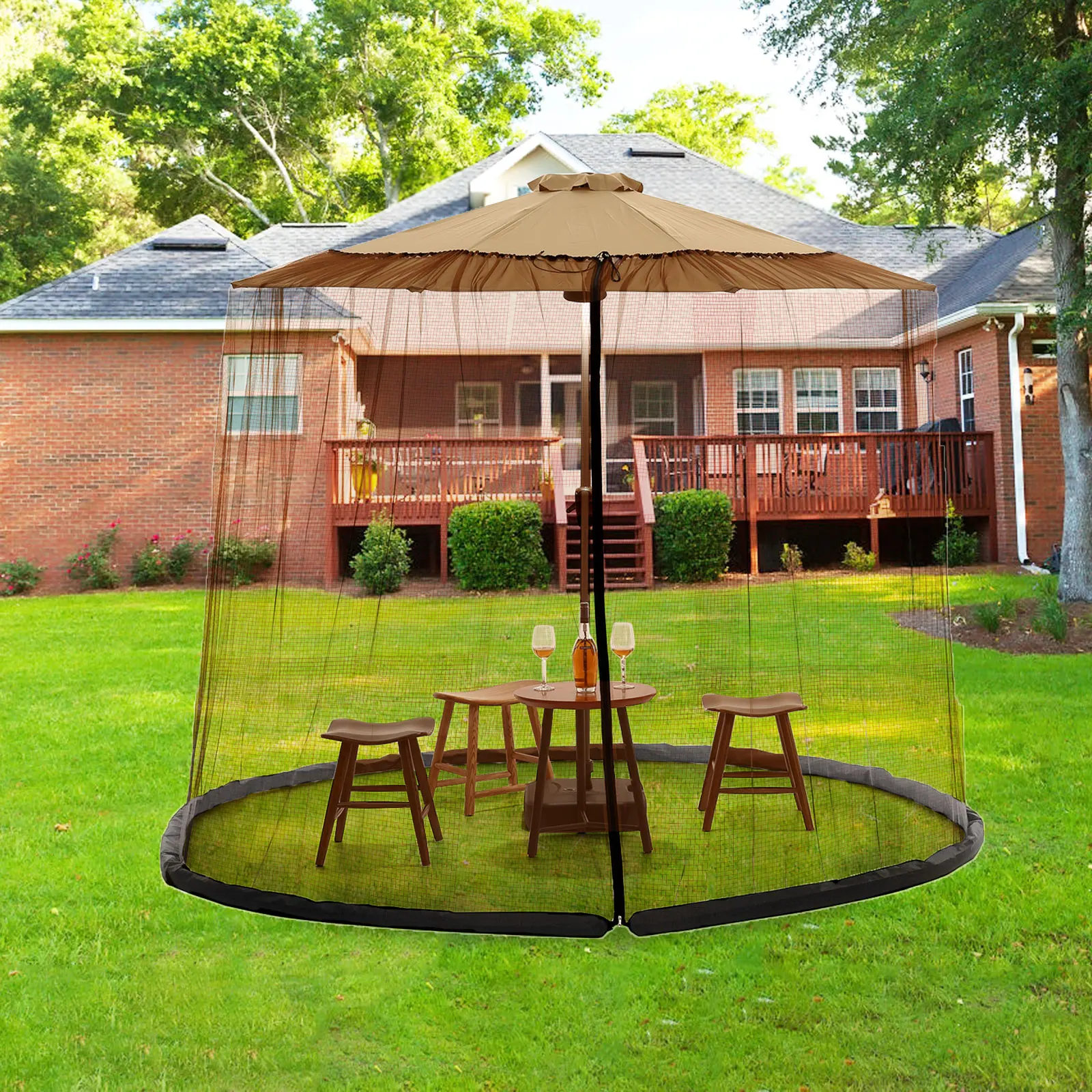 Mosquito Net Outdoor Patio Umbrella Mosquito Netting Screen UV Resistant Gazebo Style Mosquito Netting For Outdoor Yard Camping