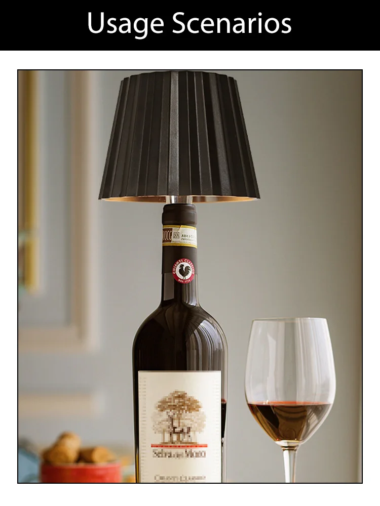 Imagem -04 - Garrafa sem Fio Led Desk Lamp Criativo Vinho Garrafa Lâmpada Destacável Carregamento Portátil Atmosfera Decorativa